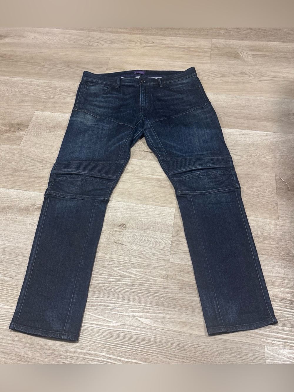 Ralph Lauren Purple Label Piston Moto Jeans Made In Italy Size 36x32(fit 36x31)